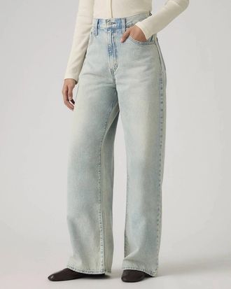 Levi's Cinch Baggy Jeans Womens A Little Hazy Light Wash Straight Leg JAX1496
