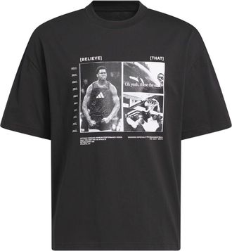 adidas Anthony Edwards Tee Asia Sizing Black Acid Red JW2931