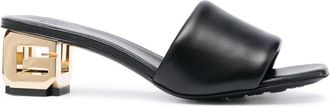 Givenchy 50mm G Cube leather mules - women - Calf Leather/Calf Leather/Rubber/Calf Leather - 36.5 - Black