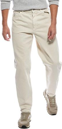 Brunello Cucinelli Mens Linseed Cotton Straight Trousers, Size 54
