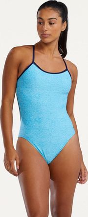TYR Womens Durafast Elite TrinityFit Lapped One-Piece Swimsuit Blue 30