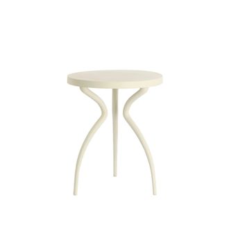 Light & Living Mesa Auxiliar Met&aacute;lica Bodin Crema 40x39x48 Cm - Light & Living