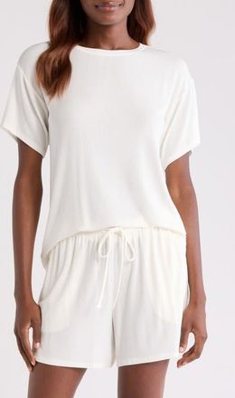 Nordstrom Moonlight Eco Easy Rib Short Pajamas in Ivory Egret at Nordstrom, Size X-Large