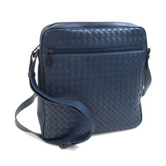 Bottega Veneta Intrecciato Navy Intrecciato Shoulder Bag (Pre-Owned)