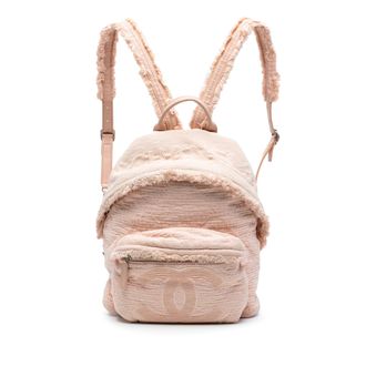 Chanel Pre-owned Womens Quilted Canvas Front Pocket Fringe Backpack - Peach Textile - One Size