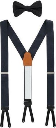 Trafalgar Store Banbury Tone on Tone Paisley Silk Suspenders (Braces) and Bow Tie Set in Black at Nordstrom