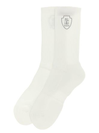 Brunello Cucinelli White Cotton Socks Clothing