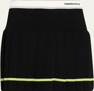 Casablanca Pleated Striped Mini Skirt
