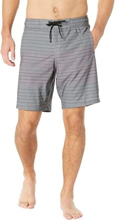 Spyder Boardshorts Mens Gray Striped Drawstring Waist Swimwear FROG223