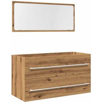 vidaXL Juego De Muebles Ba&ntilde;o 2 Piezas Madera Ingenier&iacute;a Roble Artisan Vidaxl