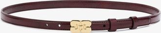 Ganni Kat Belt Small in Burgundy - Size XS/S Red