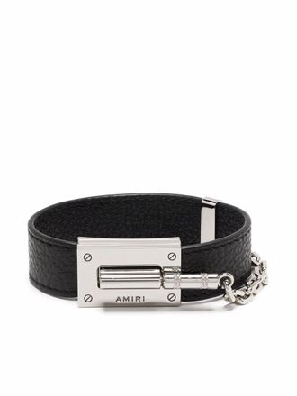 Amiri amp-jack logo bracelet - Black