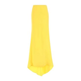 Valentino Garavani Maxi Skirts, female, Yellow, Size: XS Crepe Couture Skirt with Feathers