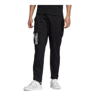 adidas Mens adidas neo Casual Pocket Solid Color Stripe Sports Pants/Trousers/Joggers Black HC9671