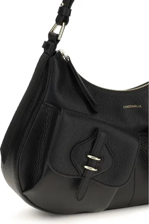 Coccinelle Womens Shoulder Bag Boheme Black Leather Calf