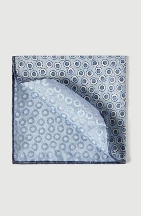 Brunello Cucinelli Spotted pattern silk pocket square in Cerulean at Nordstrom