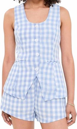 Blank NYC Beach Picnic Top In Blue Combo