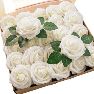 OEM 25 Rosas Artificiales Con Tallo, Sueltas, Ideales Para Ramos De Novia, Decoraci&oacute;n De Mesas Y Despedidas De Soltera. Color Rosa