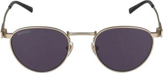 Gucci Goud Grijs Zonnebril Gg 1875S Stijl - Heren - Zonnebrillen - Geel - 48 MM - Accessoires