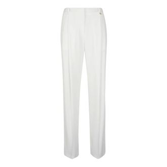 Elisabetta Franchi Wide Trousers, female, White, Size: L Essential Pant