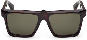 Christian Louboutin 56mm Square Sunglasses in Havana/bronze/zeiss Green at Nordstrom