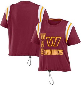 WEAR by Erin Andrews Womens WEAR by Erin Andrews Burgundy Washington Commanders Cinched Colorblock T-Shirt at Nordstrom, Size Medium