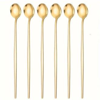 OEM 6 Piezas De Cucharas Redondas Peque&ntilde;as Para Remover Caf&eacute;, Cucharas De Caf&eacute;, Cucharas De T&eacute;, Acero Inoxidable