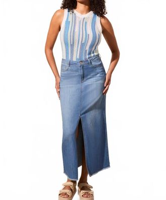Tribal Full Length Denim Skirt In Coastline
