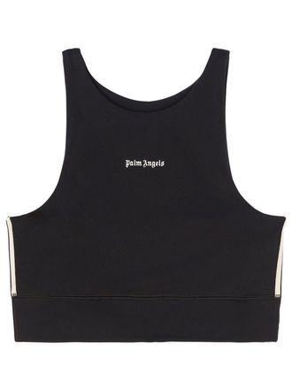 Palm Angels logo-print crop top - Black