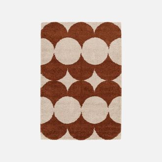 Sweeek Tappeto Da Interno Motivo Cerchi Crema E Terracotta