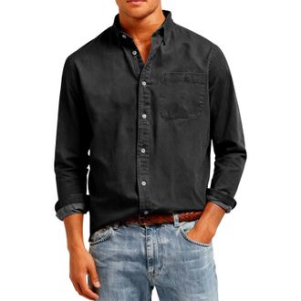 Generic Mens Long Sleeve Shirts Tops UK Plus Size Casual Button Up ShirtClassic Fit Casual with Chest Pocket and Adjustable Cuffs Top Ladies Spring Summer Blo