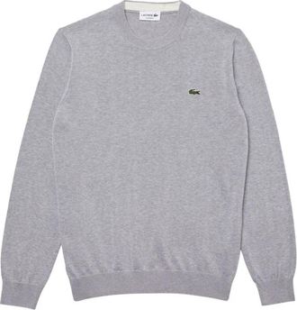 Lacoste Katoenen trui met ronde hals - Heren - Ronde hals truien - Grijs - L - Katoen - Truien & Vesten