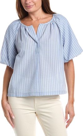 Max Studio Bubble Sleeve Seersucker Shirt
