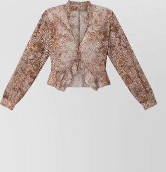 Isabel Marant celeny blouse long sleeves peplum print