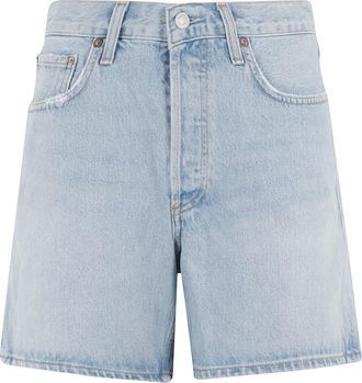 A Gold E Denim Shorts, female, Blue, W25, Blue V-Waist Shorts with Pockets