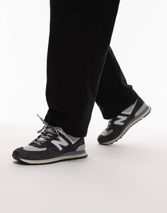 New Balance 574 - Sneakers unisex color grigio e verde-azzurro