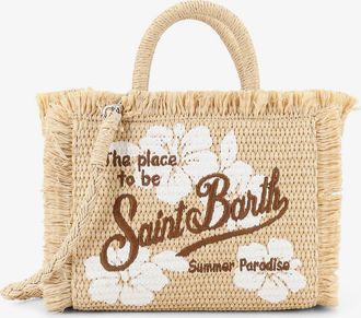 MC2 Saint Barth Borsa a tracolla Vanity in rafia con logo ricamato frontale - MC2 SAINT BARTH - gender_Woman