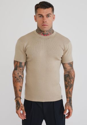 Siksilk Camiseta de Punto Piedra para Hombre XXL