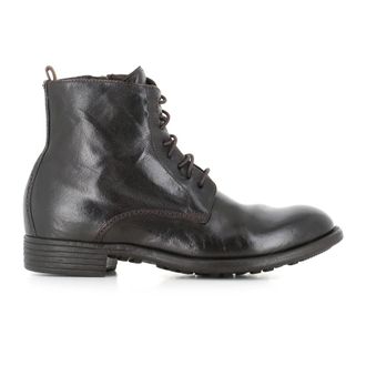 Officine Creative Schoenen, Dames, Zwart, 39 EU, Leer, Ebony Veterlaarzen