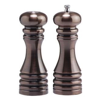 Chef Specialties 90070 - 7 Inch - Burnished Pepper Mill And Salt Shaker Set