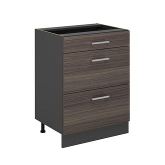 Vicco Mueble Bajo De Cocina R-line, Gris Noble, 60 Cm Con Cajones, Sin Encimera Vicco