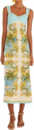 Farm Rio Sleeveless Maxi Dress In Royal Sea Multicolor