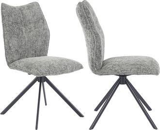 Home Heavenly Pack de 2 sillas giratorias en tela musgo patas negras 93 x 63 x 48 cm