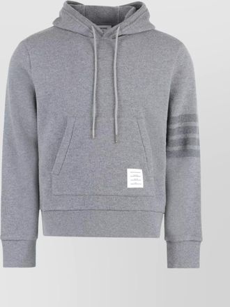 Thom Browne striped knit hoodie tricolor detail