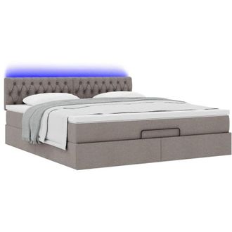 vidaXL Estructura De Cama Otomana Colch&oacute;n Tela Gris Pardo 160x200cm Vidaxl