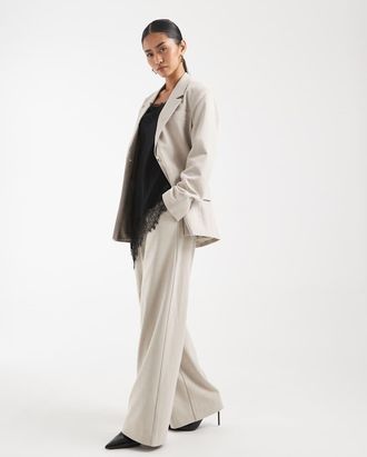 Object Pantaloni sartoriali a fondo ampio color humus in coordinato-Neutro