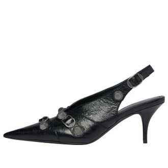 Balenciaga (WMNS) Balenciaga Cagole Slingback 70mm Pumps Black 714251WAD4E1081