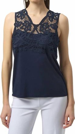 Joseph Ribkoff Lace Detail Tank In Navy