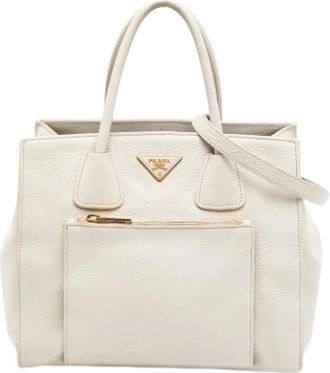 Prada Pre-owned Tote Bags, female, White, Size: ONE SIZE Pre-owned Vintage Satchel