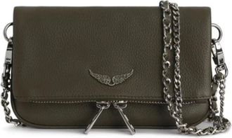 Zadig&Voltaire Groene leren Rock Nano Clutch - Dames - Schoudertassen - Groen - ONE Size - Leer - Tassen